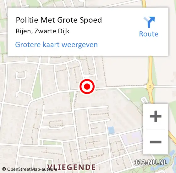 Locatie op kaart van de 112 melding: Politie Met Grote Spoed Naar Rijen, Zwarte Dijk op 20 september 2024 09:48