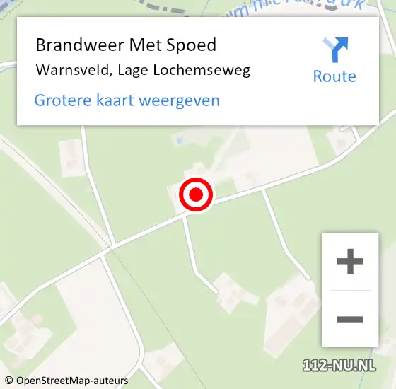 Locatie op kaart van de 112 melding: Brandweer Met Spoed Naar Warnsveld, Lage Lochemseweg op 20 september 2024 09:49