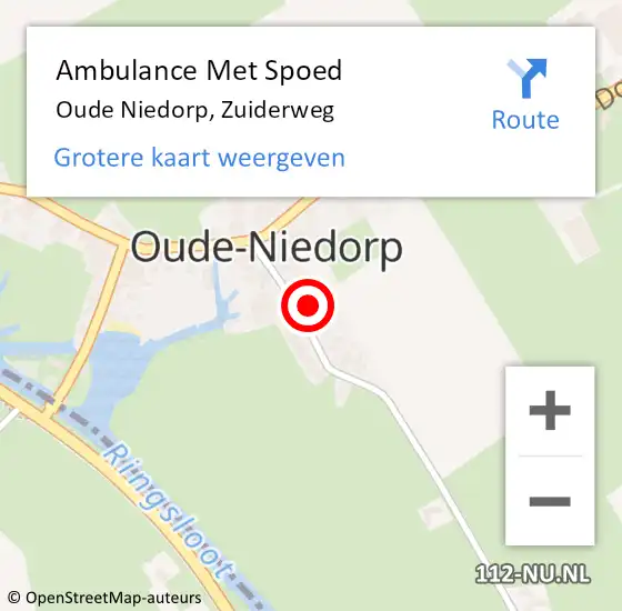 Locatie op kaart van de 112 melding: Ambulance Met Spoed Naar Oude Niedorp, Zuiderweg op 20 september 2024 10:45