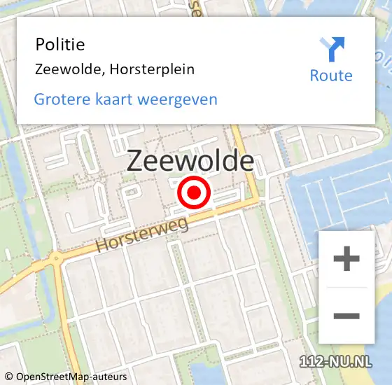 Locatie op kaart van de 112 melding: Politie Zeewolde, Horsterplein op 20 september 2024 11:01