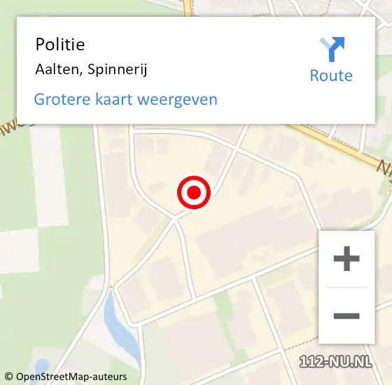 Locatie op kaart van de 112 melding: Politie Aalten, Spinnerij op 20 september 2024 11:21