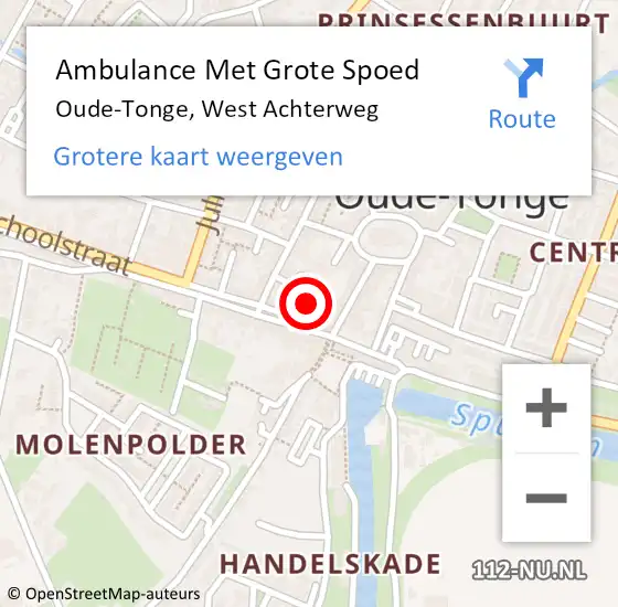 Locatie op kaart van de 112 melding: Ambulance Met Grote Spoed Naar Oude-Tonge, West Achterweg op 20 september 2024 11:24