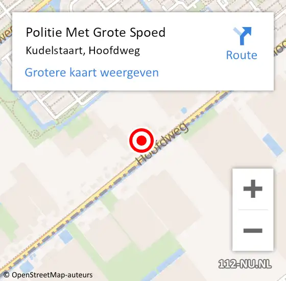 Locatie op kaart van de 112 melding: Politie Met Grote Spoed Naar Kudelstaart, Hoofdweg op 20 september 2024 11:55