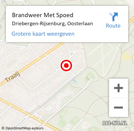 Locatie op kaart van de 112 melding: Brandweer Met Spoed Naar Driebergen-Rijsenburg, Oosterlaan op 20 september 2024 12:15