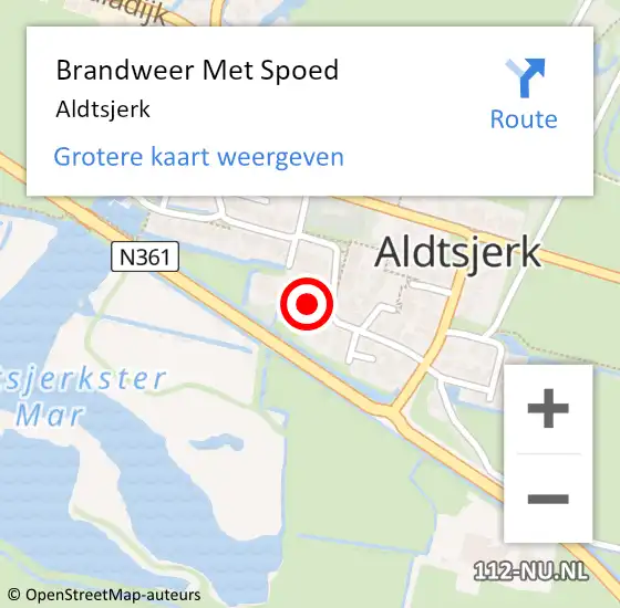 Locatie op kaart van de 112 melding: Brandweer Met Spoed Naar Aldtsjerk op 20 september 2024 12:39