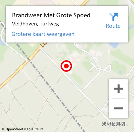 Locatie op kaart van de 112 melding: Brandweer Met Grote Spoed Naar Veldhoven, Turfweg op 20 september 2024 12:45