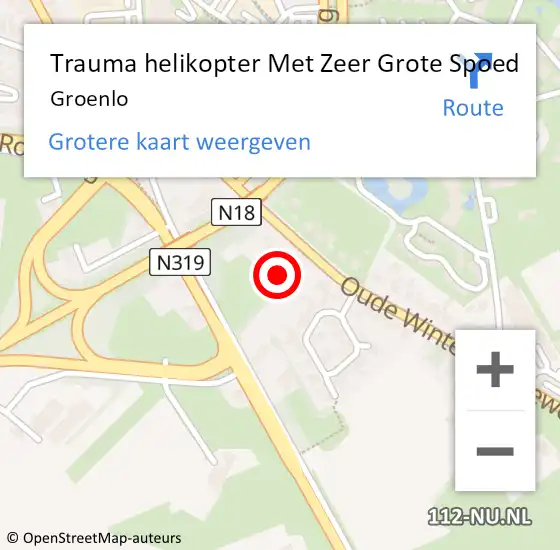 Locatie op kaart van de 112 melding: Trauma helikopter Met Zeer Grote Spoed Naar Groenlo op 20 september 2024 12:55