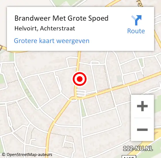 Locatie op kaart van de 112 melding: Brandweer Met Grote Spoed Naar Helvoirt, Achterstraat op 20 september 2024 13:37