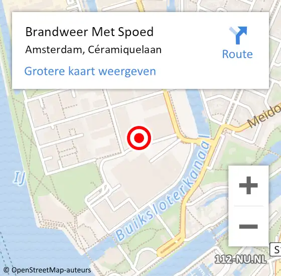 Locatie op kaart van de 112 melding: Brandweer Met Spoed Naar Amsterdam, Céramiquelaan op 20 september 2024 13:40