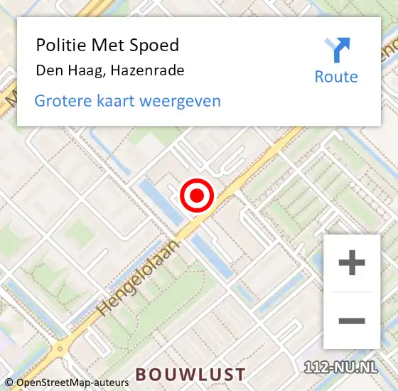 Locatie op kaart van de 112 melding: Politie Met Spoed Naar Den Haag, Hazenrade op 20 september 2024 13:59