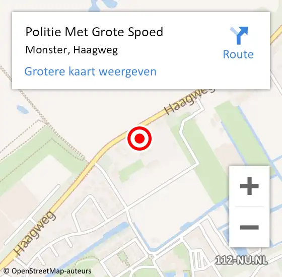 Locatie op kaart van de 112 melding: Politie Met Grote Spoed Naar Monster, Haagweg op 20 september 2024 14:27