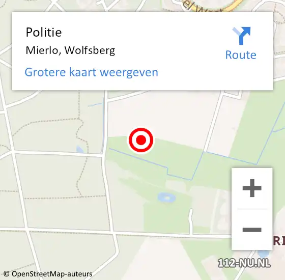 Locatie op kaart van de 112 melding: Politie Mierlo, Wolfsberg op 20 september 2024 14:30