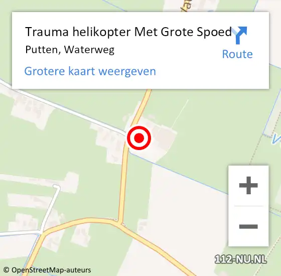 Locatie op kaart van de 112 melding: Trauma helikopter Met Grote Spoed Naar Putten, Waterweg op 20 september 2024 14:39