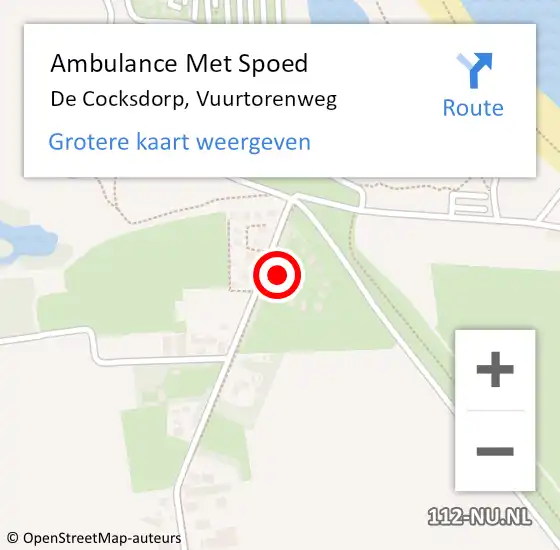 Locatie op kaart van de 112 melding: Ambulance Met Spoed Naar De Cocksdorp, Vuurtorenweg op 20 september 2024 14:43