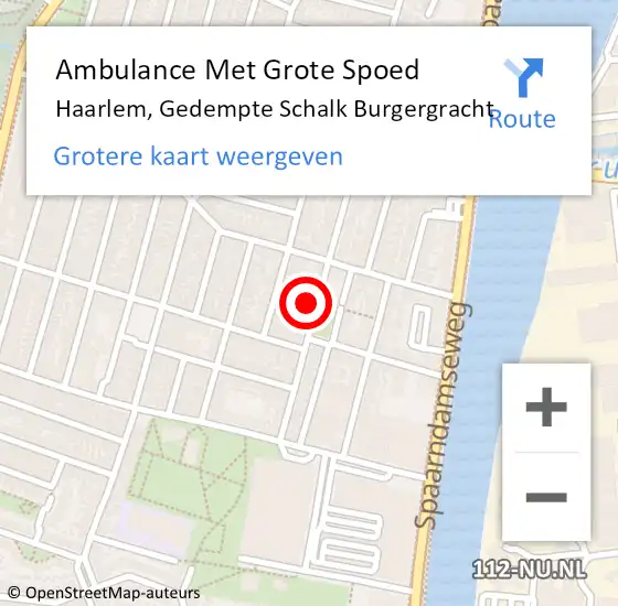 Locatie op kaart van de 112 melding: Ambulance Met Grote Spoed Naar Haarlem, Gedempte Schalk Burgergracht op 20 september 2024 15:02