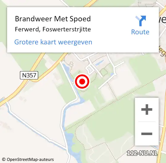 Locatie op kaart van de 112 melding: Brandweer Met Spoed Naar Ferwerd, Foswerterstrjitte op 20 september 2024 15:15