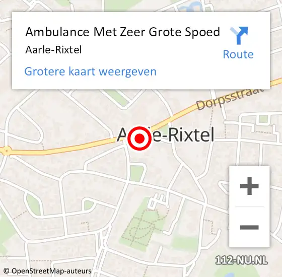 Locatie op kaart van de 112 melding: Ambulance Met Zeer Grote Spoed Naar Aarle-Rixtel op 20 september 2024 15:22