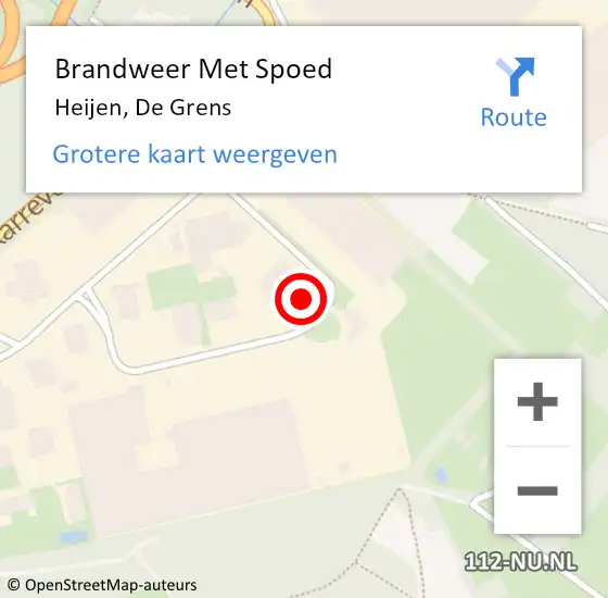 Locatie op kaart van de 112 melding: Brandweer Met Spoed Naar Heijen, De Grens op 20 september 2024 15:48