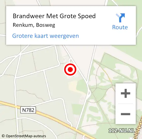 Locatie op kaart van de 112 melding: Brandweer Met Grote Spoed Naar Renkum, Bosweg op 20 september 2024 16:09