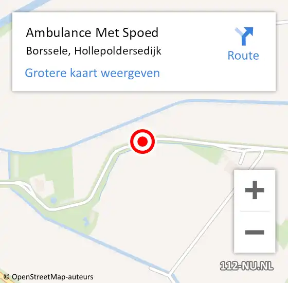 Locatie op kaart van de 112 melding: Ambulance Met Spoed Naar Borssele, Hollepoldersedijk op 20 oktober 2014 18:28