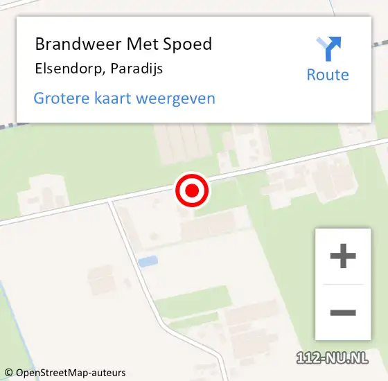 Locatie op kaart van de 112 melding: Brandweer Met Spoed Naar Elsendorp, Paradijs op 20 september 2024 17:02