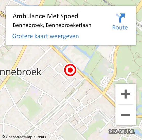 Locatie op kaart van de 112 melding: Ambulance Met Spoed Naar Bennebroek, Bennebroekerlaan op 20 september 2024 17:02