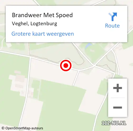 Locatie op kaart van de 112 melding: Brandweer Met Spoed Naar Veghel, Logtenburg op 20 september 2024 17:02