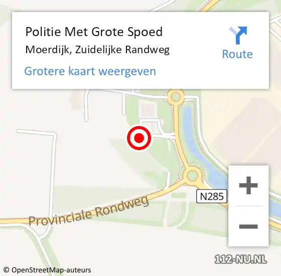 Locatie op kaart van de 112 melding: Politie Met Grote Spoed Naar Moerdijk, Zuidelijke Randweg op 20 september 2024 17:31