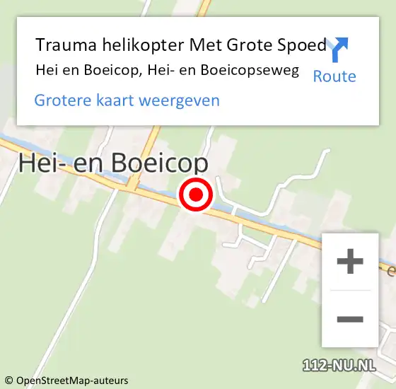 Locatie op kaart van de 112 melding: Trauma helikopter Met Grote Spoed Naar Hei en Boeicop, Hei- en Boeicopseweg op 20 september 2024 17:36