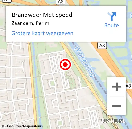 Locatie op kaart van de 112 melding: Brandweer Met Spoed Naar Zaandam, Perim op 20 september 2024 17:52