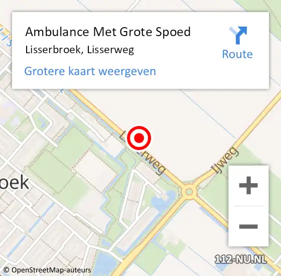 Locatie op kaart van de 112 melding: Ambulance Met Grote Spoed Naar Lisserbroek, Lisserweg op 20 september 2024 17:56