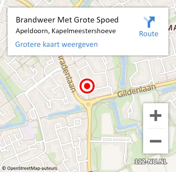 Locatie op kaart van de 112 melding: Brandweer Met Grote Spoed Naar Apeldoorn, Kapelmeestershoeve op 20 september 2024 18:21