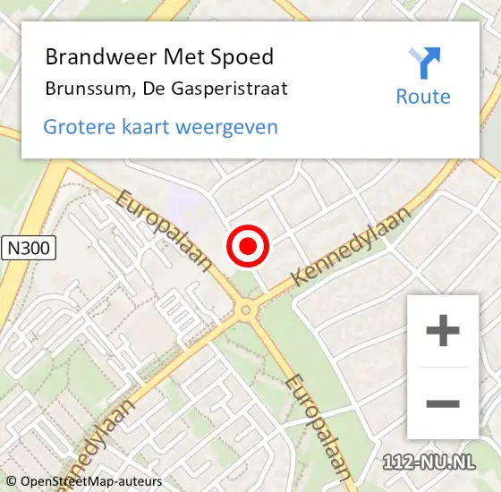 Locatie op kaart van de 112 melding: Brandweer Met Spoed Naar Brunssum, De Gasperistraat op 20 september 2024 18:38