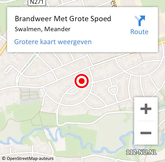 Locatie op kaart van de 112 melding: Brandweer Met Grote Spoed Naar Swalmen, Meander op 20 september 2024 18:40