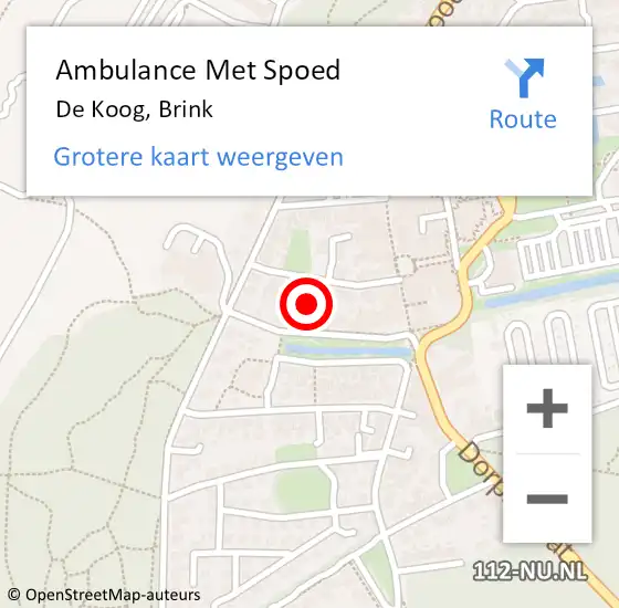 Locatie op kaart van de 112 melding: Ambulance Met Spoed Naar De Koog, Brink op 20 september 2024 19:54