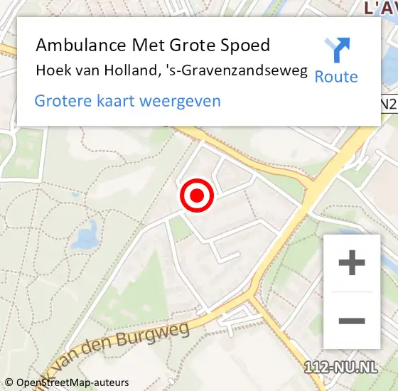 Locatie op kaart van de 112 melding: Ambulance Met Grote Spoed Naar Hoek van Holland, 's-Gravenzandseweg op 20 september 2024 20:08