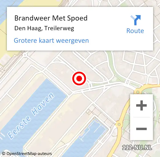 Locatie op kaart van de 112 melding: Brandweer Met Spoed Naar Den Haag, Treilerweg op 20 september 2024 20:10