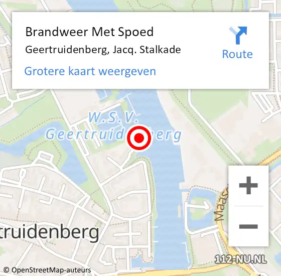 Locatie op kaart van de 112 melding: Brandweer Met Spoed Naar Geertruidenberg, Jacq. Stalkade op 20 oktober 2014 19:01