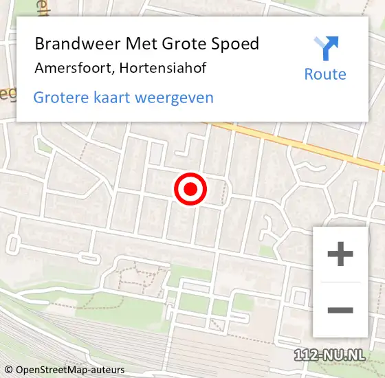 Locatie op kaart van de 112 melding: Brandweer Met Grote Spoed Naar Amersfoort, Hortensiahof op 20 september 2024 20:52