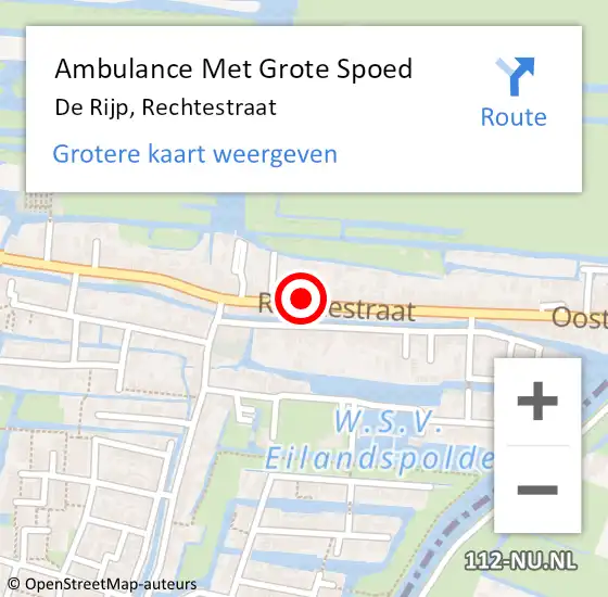 Locatie op kaart van de 112 melding: Ambulance Met Grote Spoed Naar De Rijp, Rechtestraat op 20 september 2024 21:30