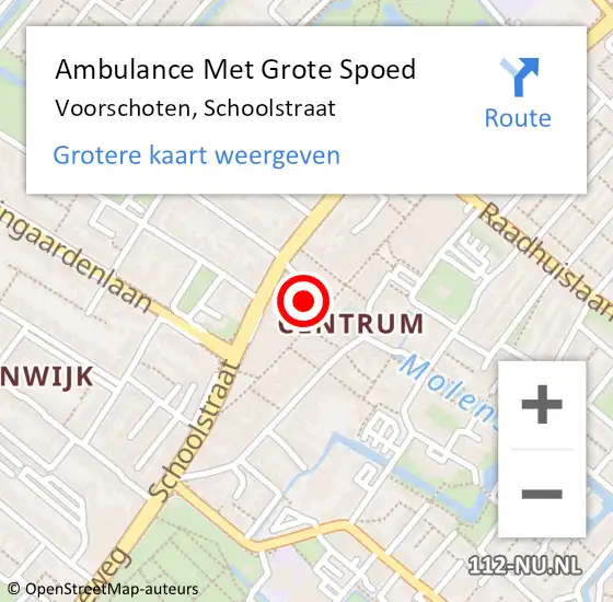 Locatie op kaart van de 112 melding: Ambulance Met Grote Spoed Naar Voorschoten, Schoolstraat op 20 september 2024 22:05