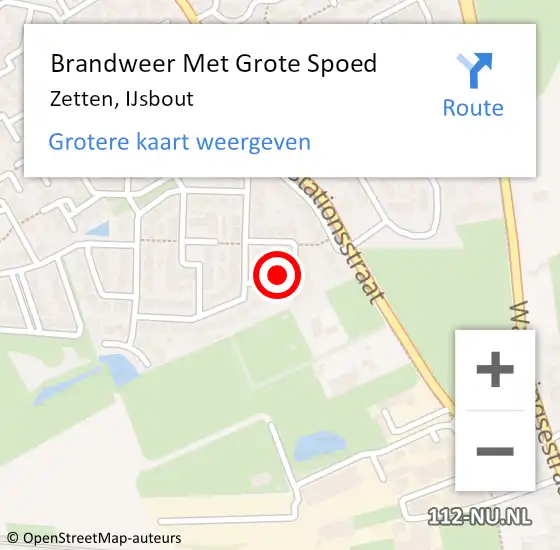 Locatie op kaart van de 112 melding: Brandweer Met Grote Spoed Naar Zetten, IJsbout op 20 september 2024 22:11