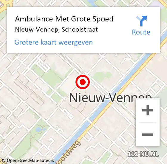 Locatie op kaart van de 112 melding: Ambulance Met Grote Spoed Naar Nieuw-Vennep, Schoolstraat op 20 september 2024 23:33