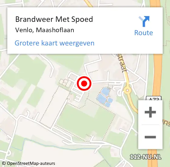 Locatie op kaart van de 112 melding: Brandweer Met Spoed Naar Venlo, Maashoflaan op 20 september 2024 23:54