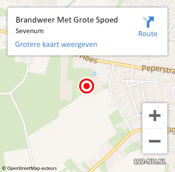 Locatie op kaart van de 112 melding: Brandweer Met Grote Spoed Naar Sevenum op 21 september 2024 01:27