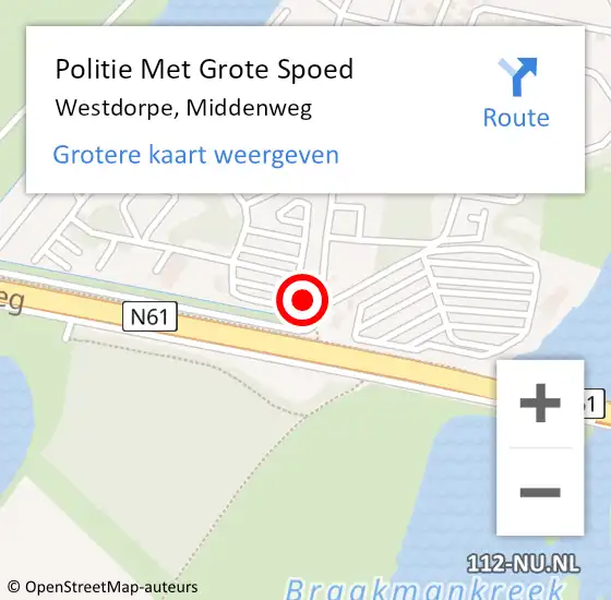 Locatie op kaart van de 112 melding: Politie Met Grote Spoed Naar Hoek, Middenweg op 21 september 2024 01:57