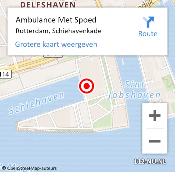 Locatie op kaart van de 112 melding: Ambulance Met Spoed Naar Rotterdam, Schiehavenkade op 21 september 2024 02:03