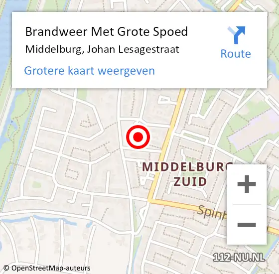 Locatie op kaart van de 112 melding: Brandweer Met Grote Spoed Naar Middelburg, Johan Lesagestraat op 21 september 2024 03:47