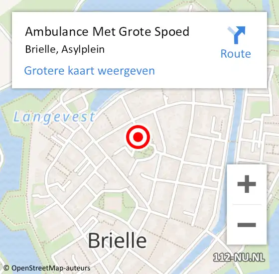 Locatie op kaart van de 112 melding: Ambulance Met Grote Spoed Naar Brielle, Asylplein op 21 september 2024 05:16