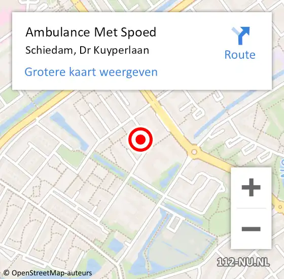 Locatie op kaart van de 112 melding: Ambulance Met Spoed Naar Schiedam, Dr Kuyperlaan op 21 september 2024 05:17